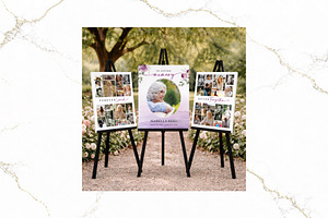 3 Panel Funeral Collage Canva FR009, a Poster Template by TyphoonStudio