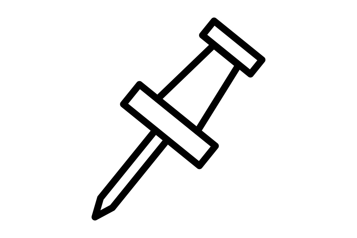 Pushpin icon, an Outline Icon by Sumberpangan (Photo 1 of 5)