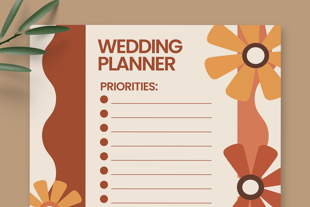 Floral Wedding Planner Template, a Stationery Template by ContestDesign (Photo 2 of 3)