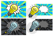 Light bulb in pop art style, an Education Illustration by VectorStory (Thumbnail 1 of 3)