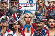 4th of july Patriotic Characters V1, a Person Illustration by ThatsDesignArt (Thumbnail 1 of 12)