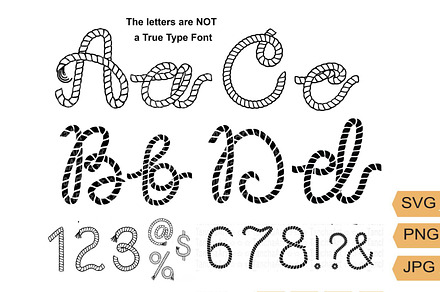 Rope Alphabet Vector Letters SVG PNG, a Graphic by TanchaArt