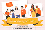 Autism Awareness Day Clipart, a Person Illustration by YuskinKot (Thumbnail 1 of 12)