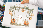 Watercolor Halloween Ghost Clipart, a Transportation Illustration by SinaCreation (Thumbnail 5 of 9)