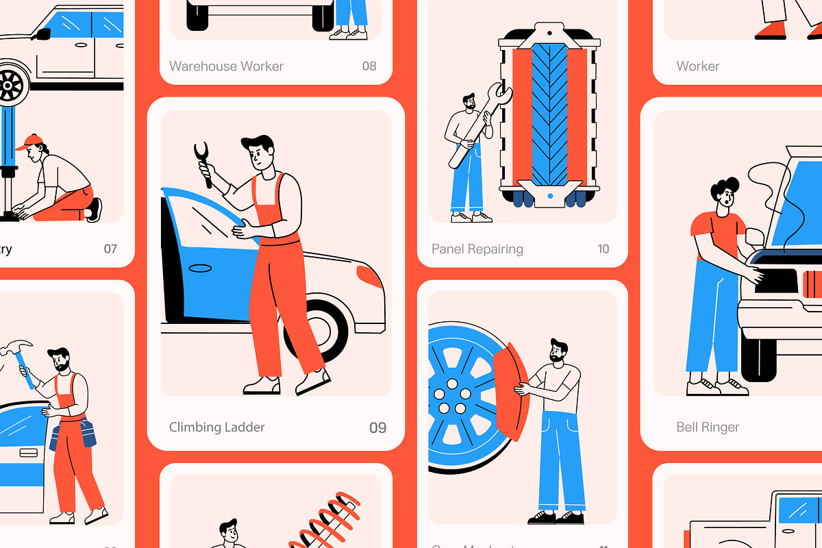 Car Illustration Art Set, an Object Illustration by Vectors Market (Photo 6 of 9)