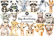 Baby Animal Nursery Clipart PNG, an Illustration by SinaCreation (Thumbnail 1 of 5)