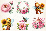 Pink Summer Bees Garden Clipart, an Illustration by Rose Art (Thumbnail 3 of 8)