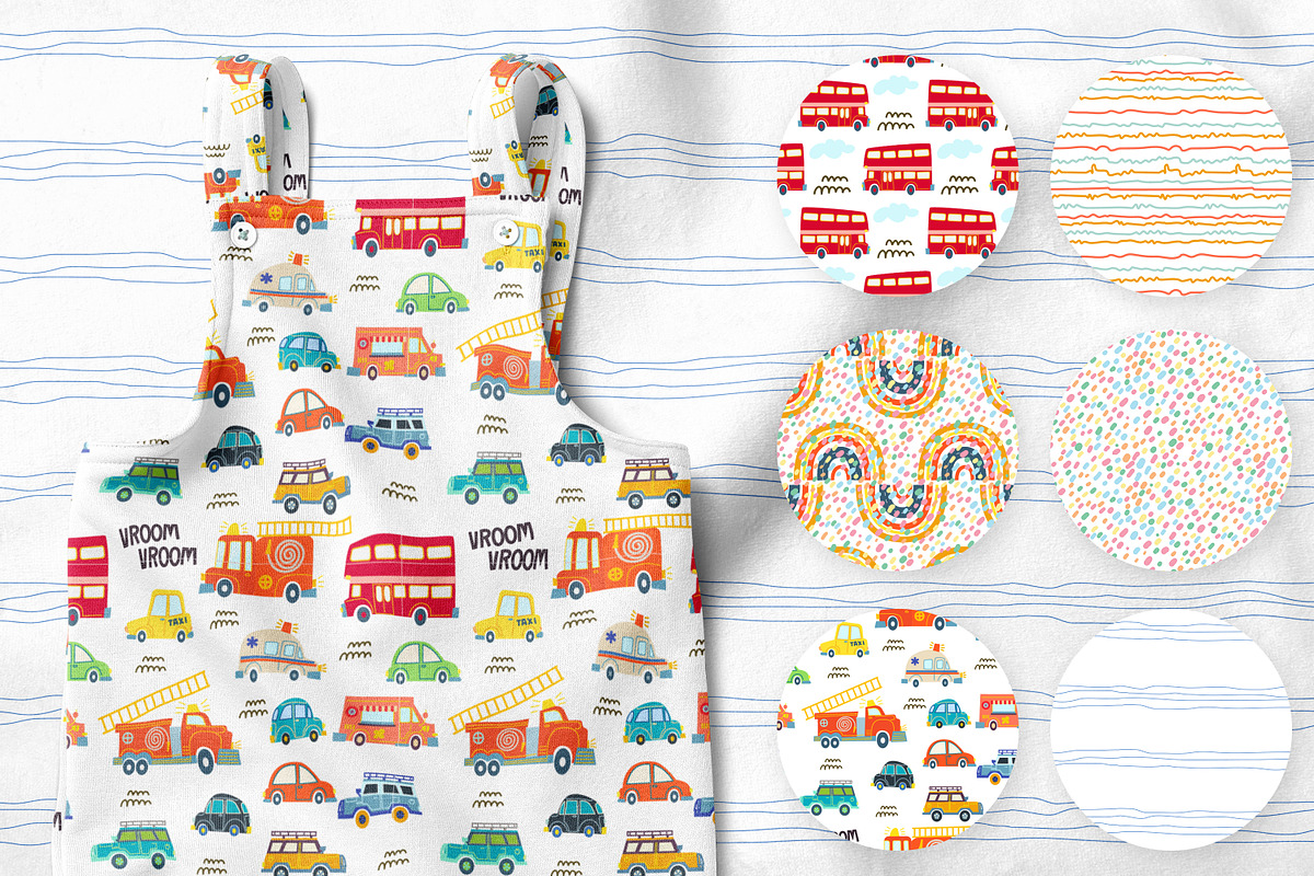 Kids set cute cars., a Pattern Graphic by KundolaArt (Photo 4 of 11)