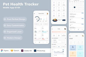 Pet Health Tracker Mobile App UI Kit, an UI Kit Template by Betush