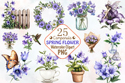 Spring Campanula Flower Clipart, an Illustration by RobertsArt (Thumbnail 1 of 7)