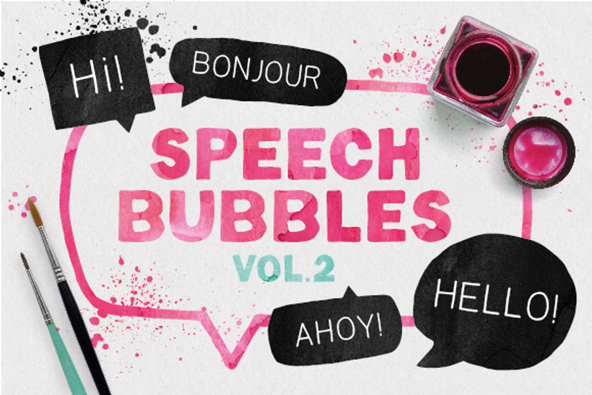 Speech bubble collection + splashes, an Object Graphic by Vitek Graphic (Photo 1 of 5)