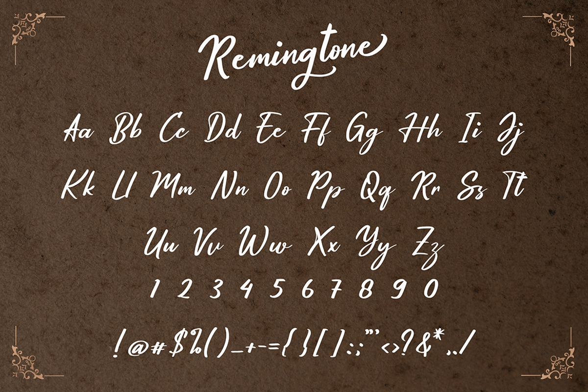 Remingtone Calligraphy Font preview 4