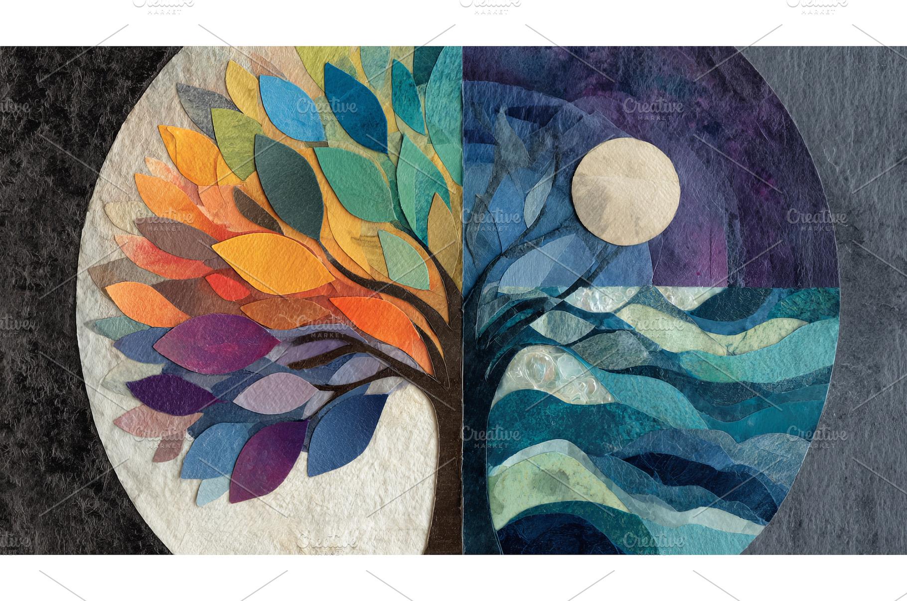 In a vibrant paper arts collage, a, an Abstract Photo by ZinetroN