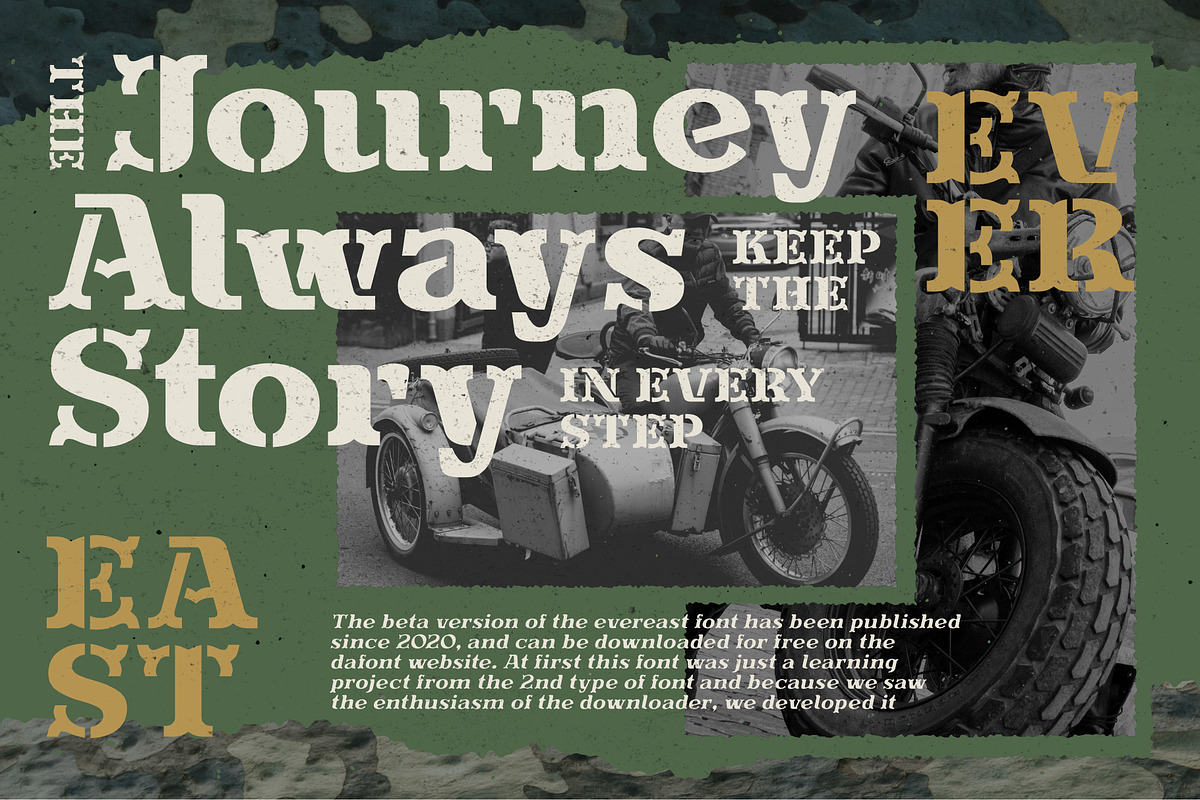 Evereast Slab Stencil, a Slab Serif Font by Nocturnal Workspace (Photo 2 of 9)