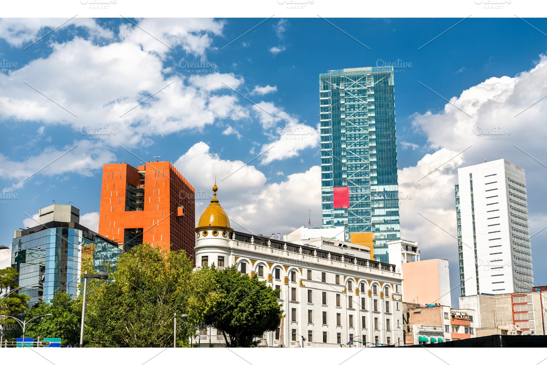 Skyline of the business district of featuring mexico, city, and, an Architecture Photo by Leonid Andronov