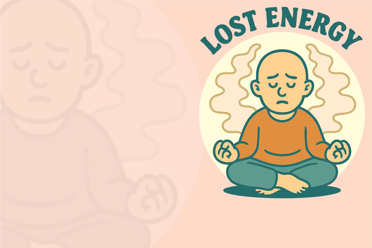 Lost Energy – Sad Meditating Char, a Healthcare Illustration by Dikdoots (Photo 2 of 4)