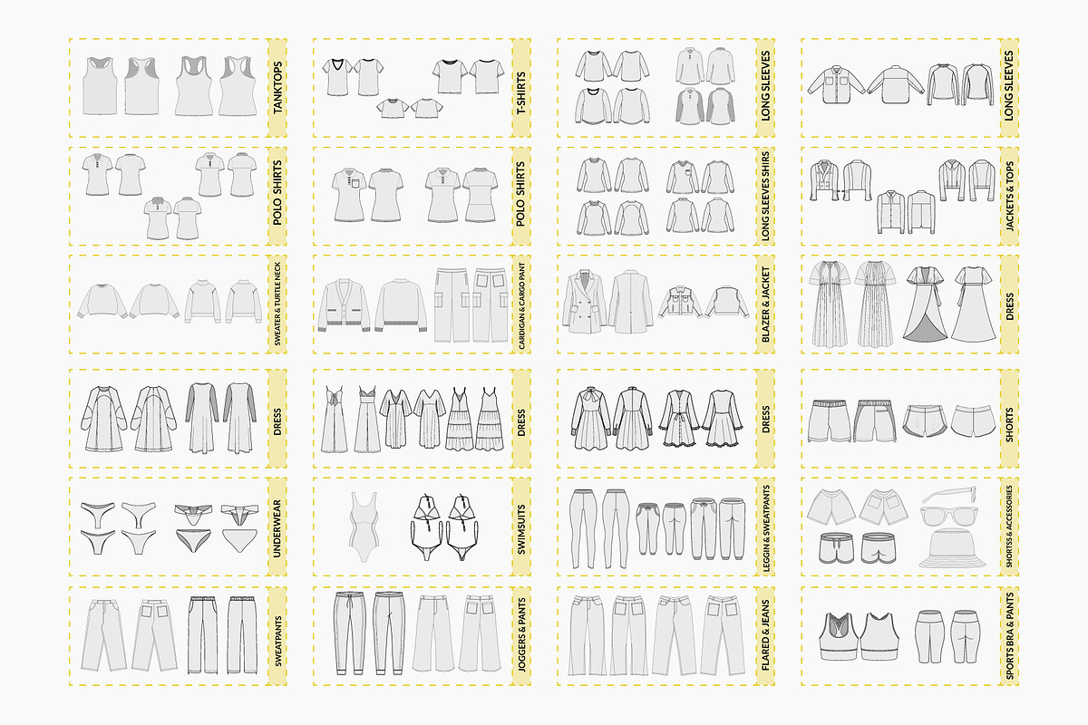 Womenswear Vector Mockup Bundle, an Apparel Mockup by S.i. Graphics® (Photo 2 of 9)