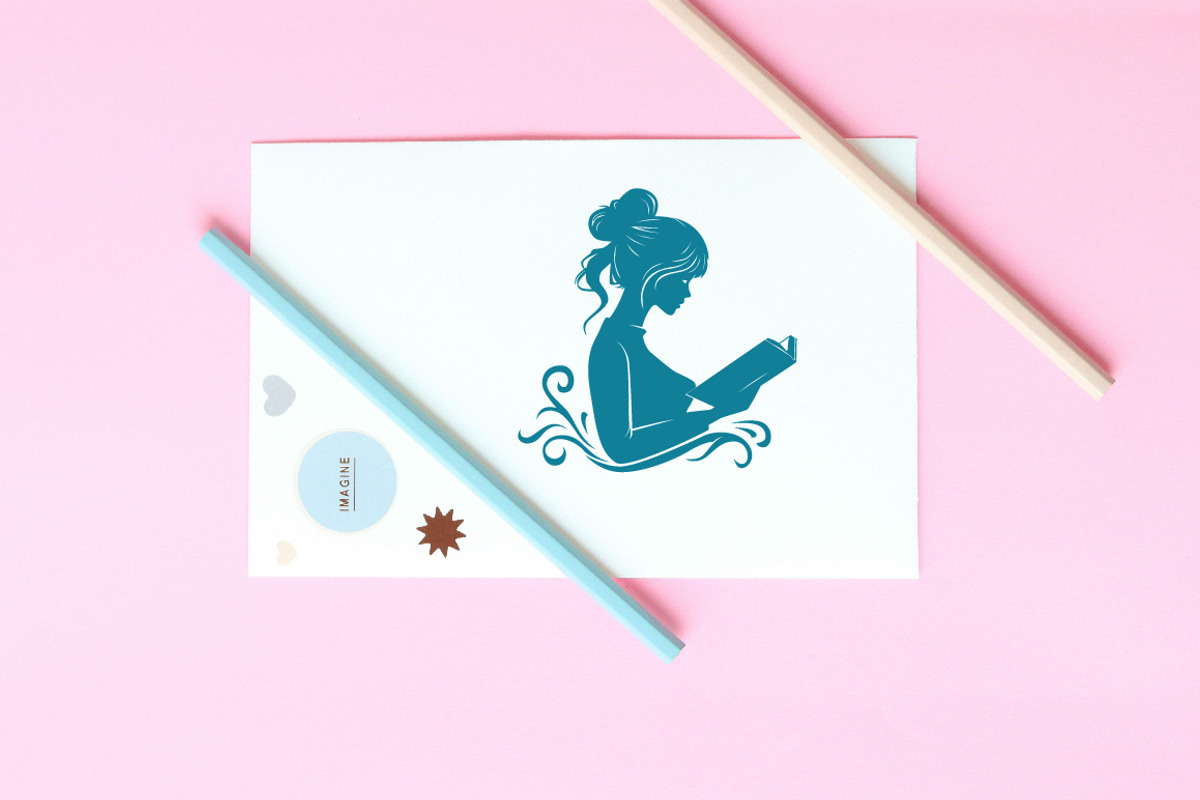 12 Girl Reading a Book Peacefully, an Illustration by jongcreative (Photo 3 of 4)