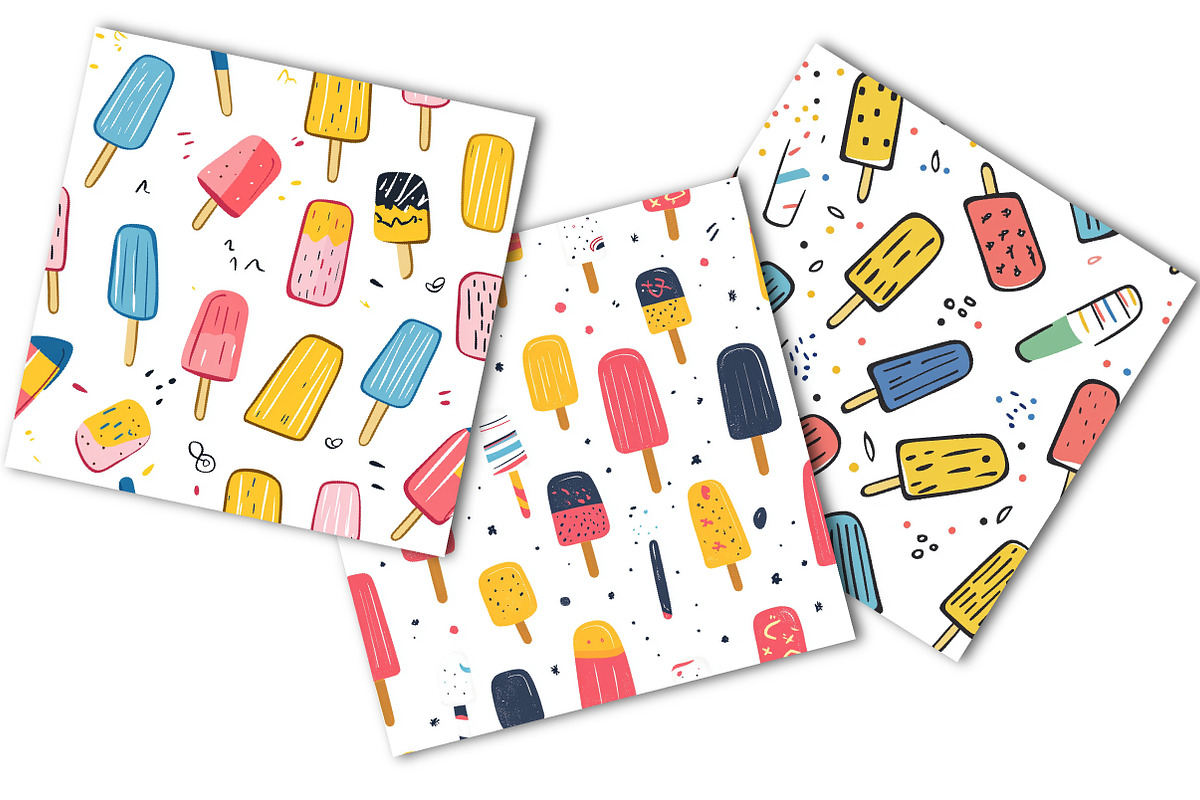 Summer Ice Cream Seamless Pattern, a Pattern Graphic by OK Design (Photo 4 of 5)