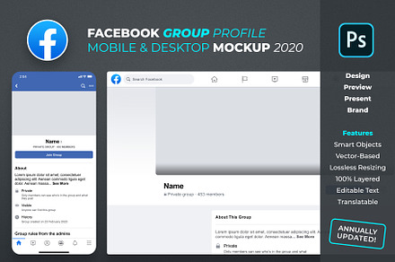 Facebook Group Profile Mockup