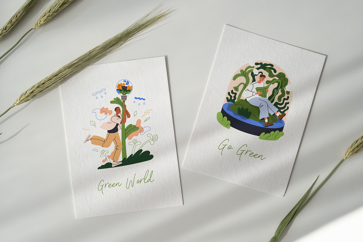Eco-friendly concept. Ecology set, a Person Illustration by Good Studio (Photo 10 of 10)