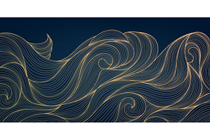 Water And Waves Golden Backgrounds