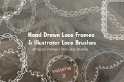 Lace Frames & Vector Brushes Vol. 2, an Object Graphic by MayBay Studio (Thumbnail 1 of 7)