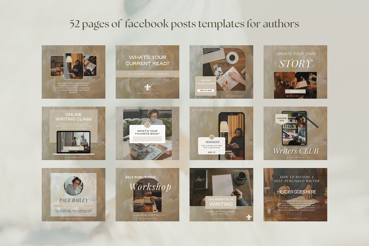 Facebook posts template for authors, a Social Media Template by Petite Zakka Boutique (Photo 2 of 7)