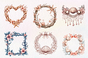 Coquette Coastal Summer Frame Bundle, an Illustration by CreationArt (Thumbnail 2 of 5)