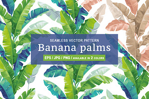 Banana palms. Tropical pattern.