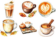 Watercolor Fall Coffee Clipart, an Illustration by Craft Nest (Thumbnail 5 of 6)