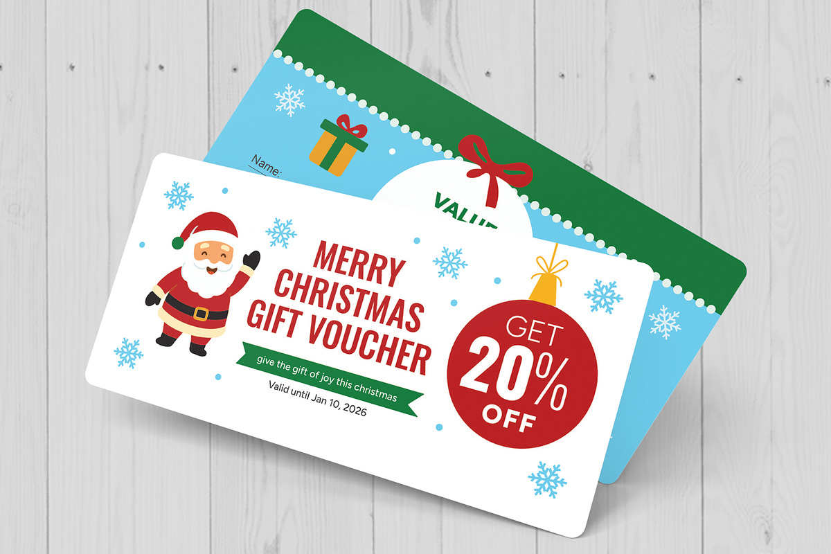 Christmas gift voucher, a Stationery Template by MightyDesign (Photo 2 of 6)