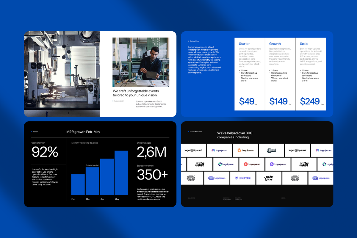 Lumora AI SaaS Pitch Deck Powerpoint, a Presentation Template by Unich Design Bureau (Photo 5 of 9)