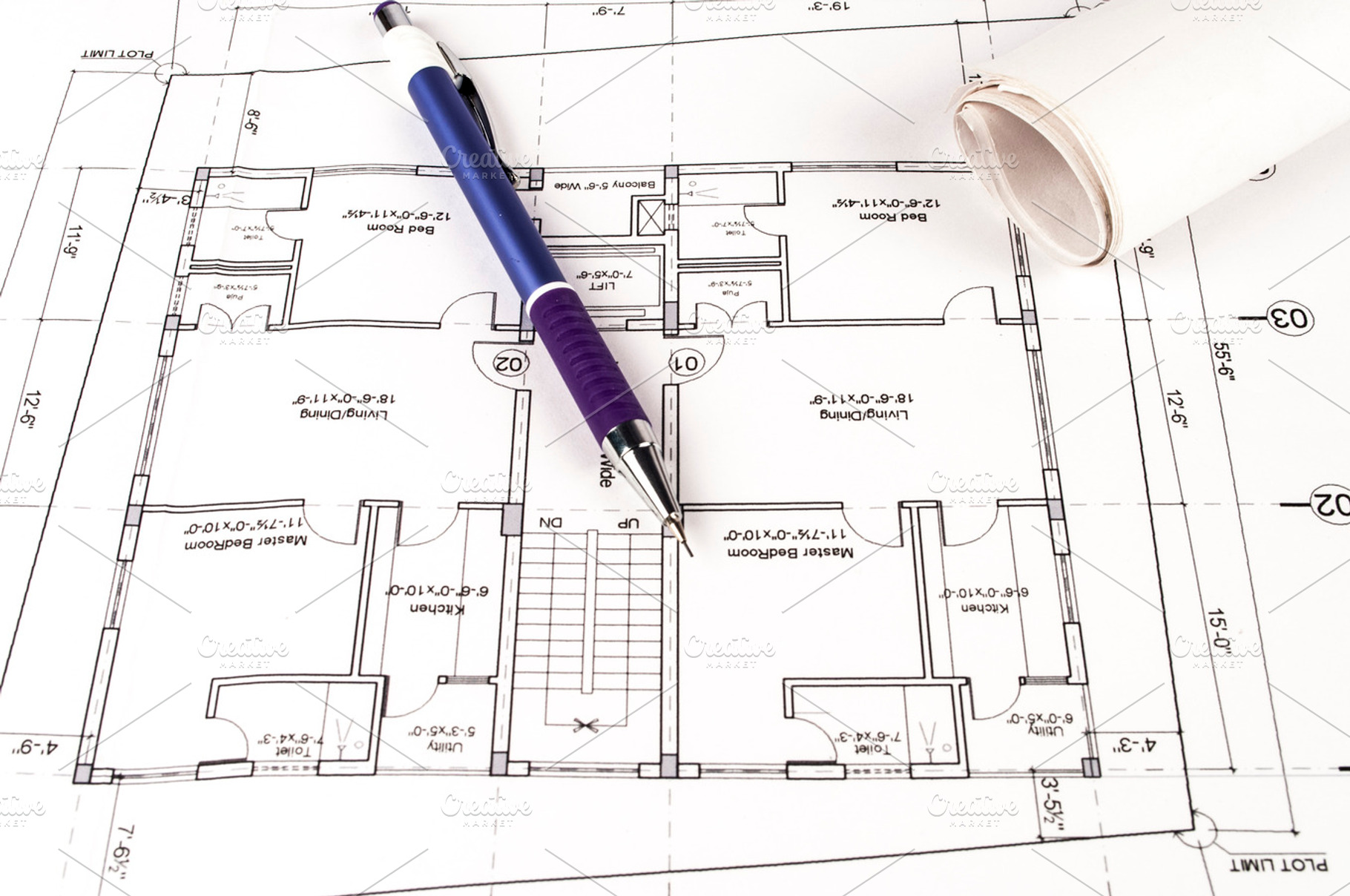 Blueprints Stock Photo Containing Blueprint And Office