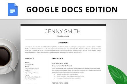 Resume Template, CV, Google Docs