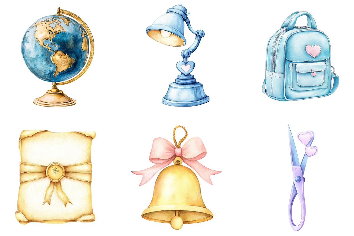 Pastel Teacher's Life Clipart, an Illustration by DreamArtGraphic (Photo 3 of 5)