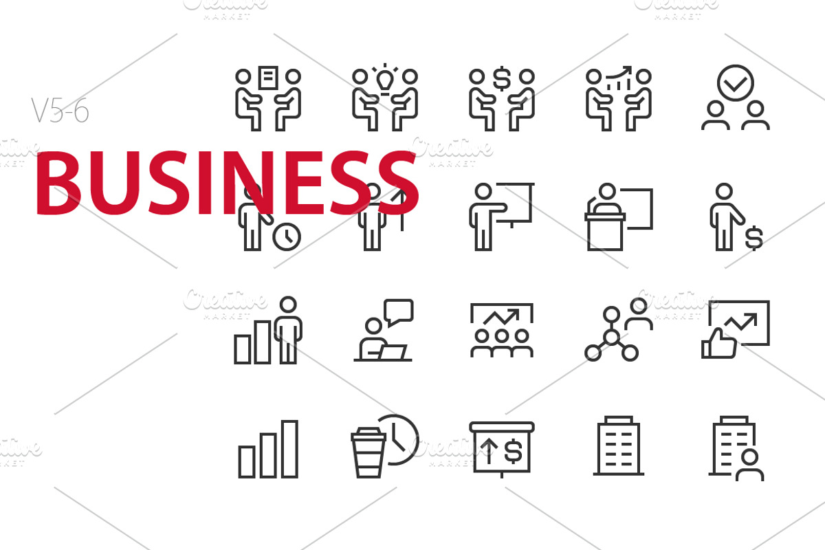 120 Business UI icons, an Outline Icon by Palau