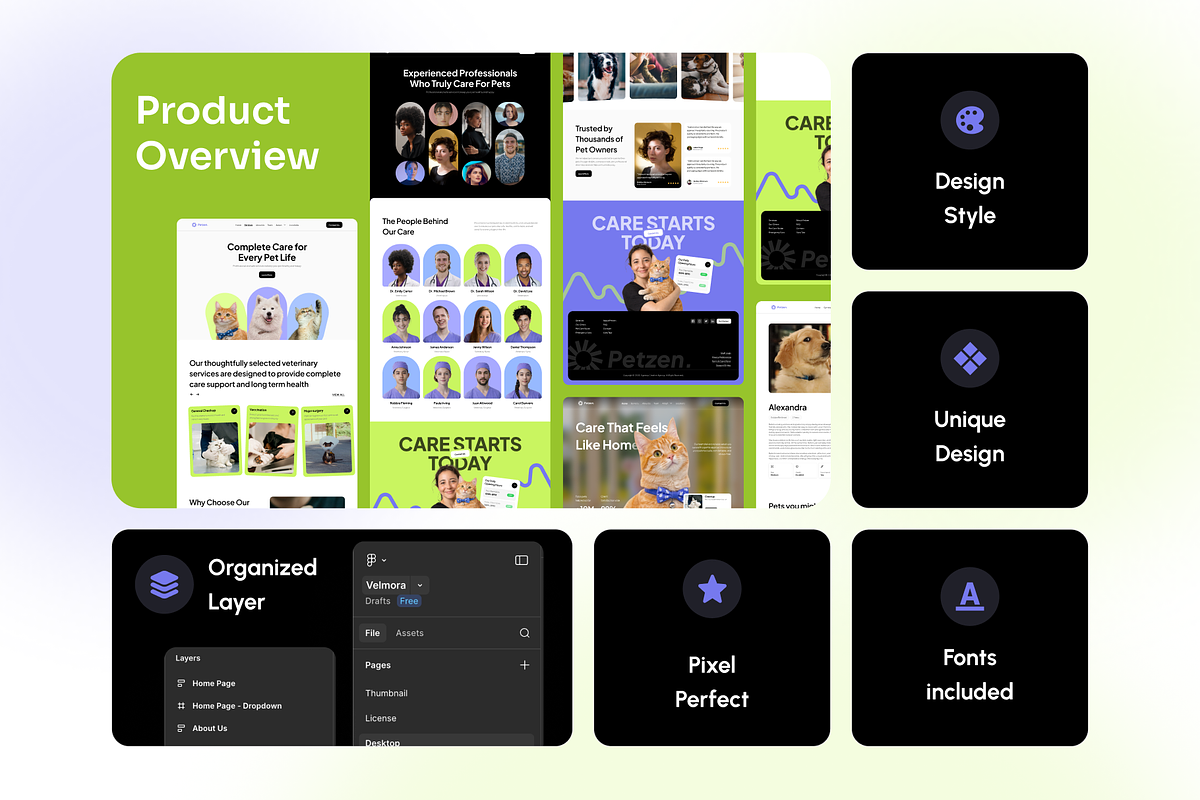 Petzen - Modern Pet Clinic Web UI, an UI Kit Template by Agensip Design Agency (Photo 3 of 10)