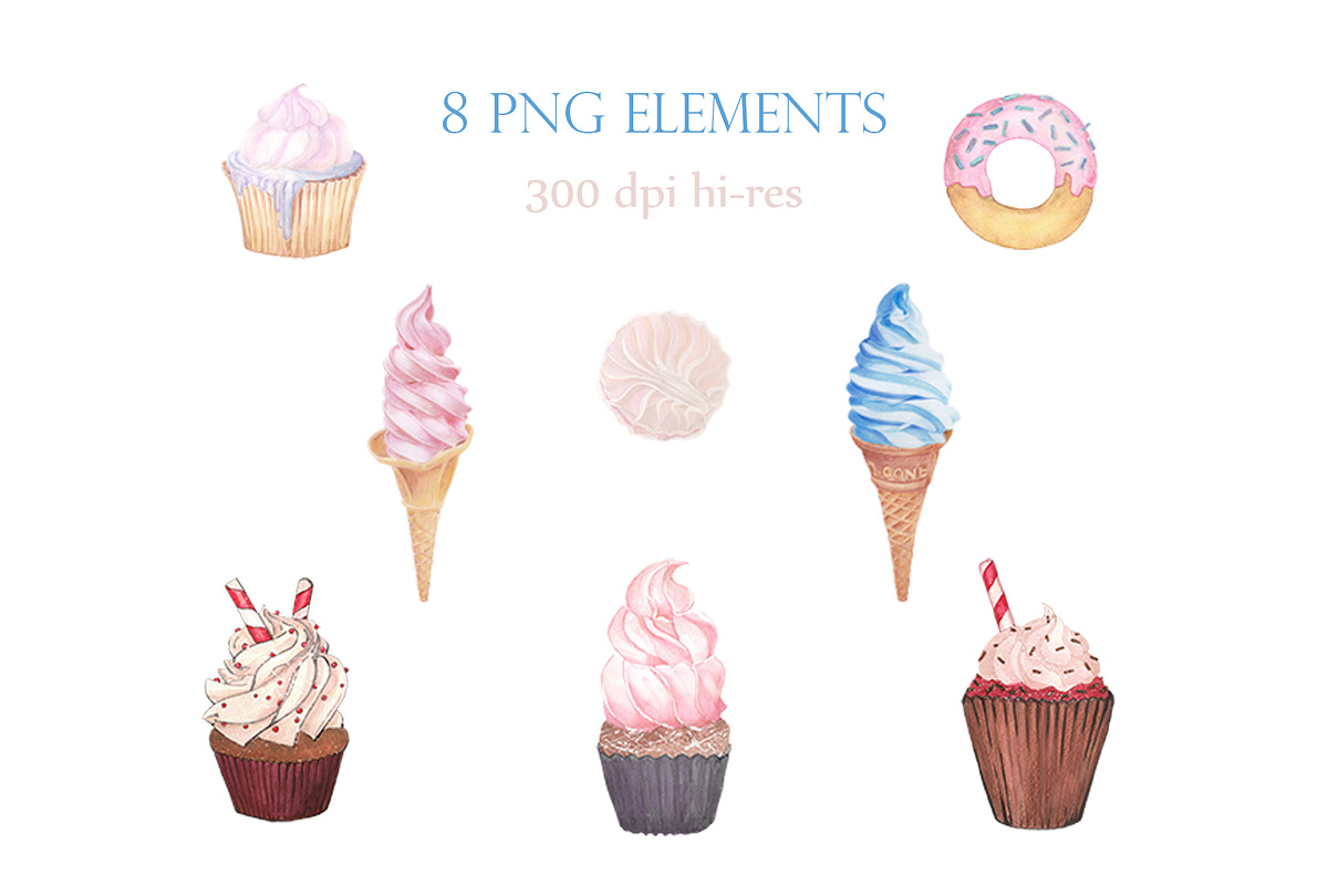 Creamy Sweets Clipart, a Food Illustration by ColorfulNest (Photo 2 of 3)