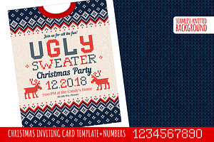 Ugly Sweater -mas Party Invite BW