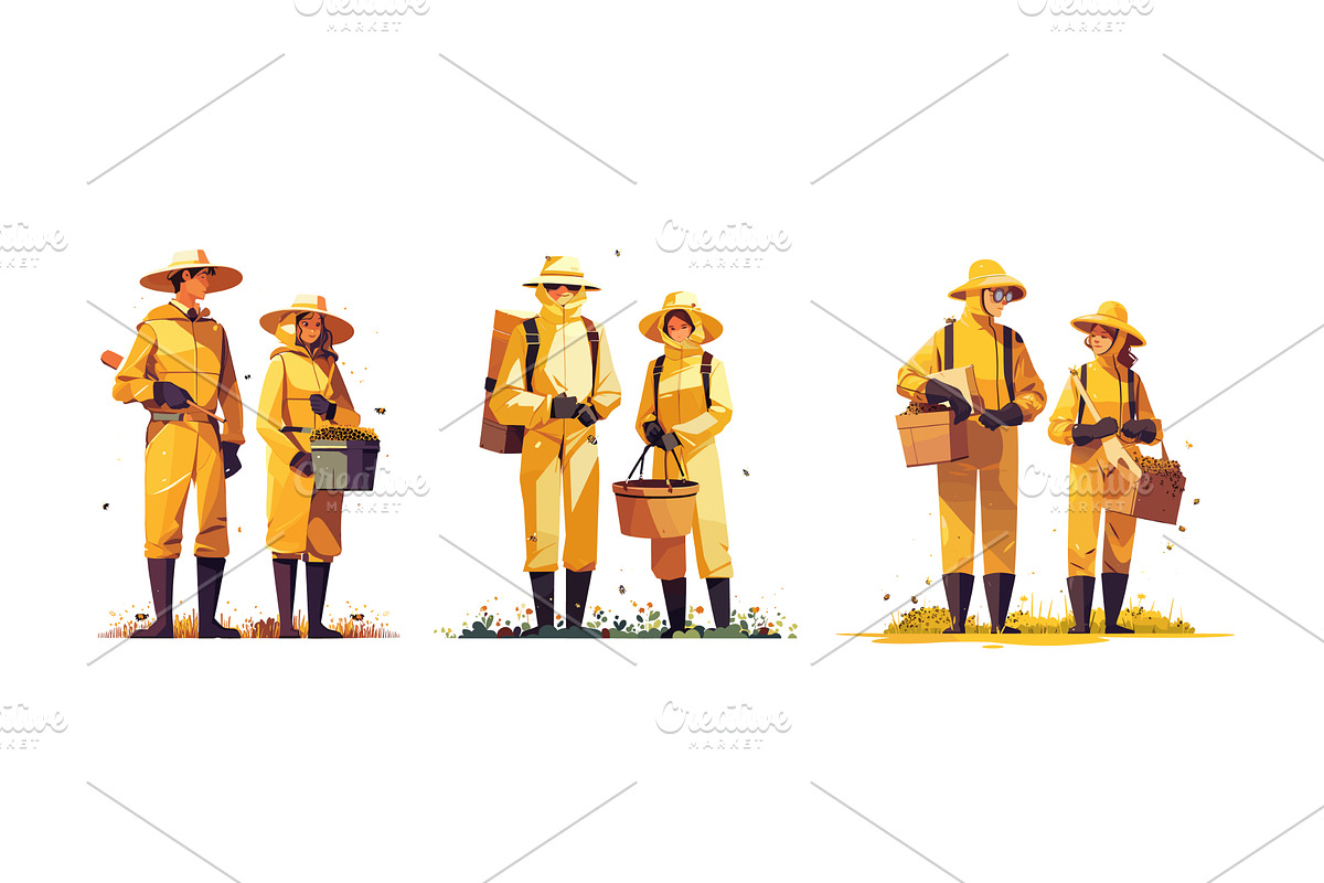Beekeepers workers. Man beekeeper, an Object Illustration by Stock-Smart-Start