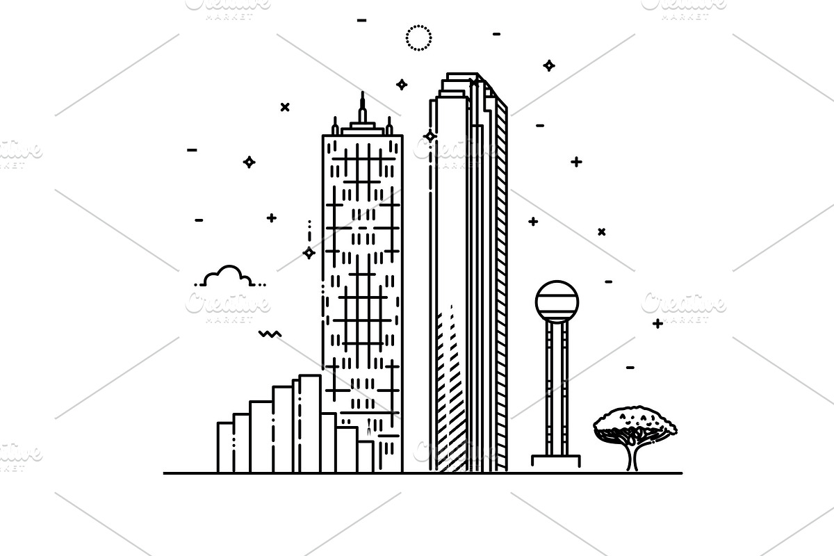 Cityscape Building Line art Vector, an Outline Icon by Tettygreen (Photo 2 of 2)