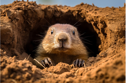 Cozy Groundhog animal house, an Animal Photo by Ylivdesign