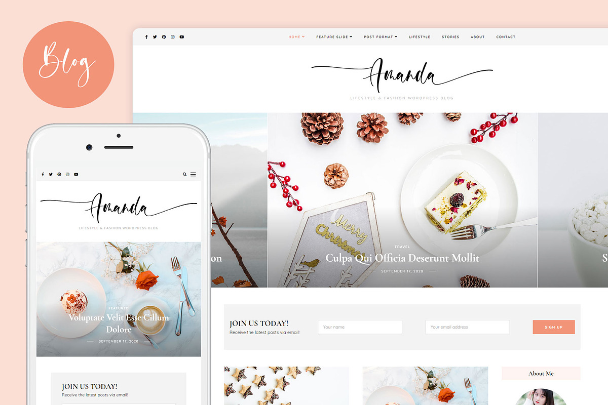 Amanda - Lifestyle & Fashion Blog, a WordPress Template by azuratheme (Photo 1 of 4)