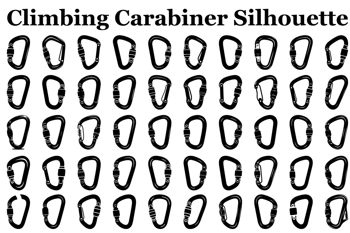 Climbing Carabiner Safety Silhouette, an Illustration by hafijul (Photo 1 of 14)