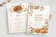 Thanksgiving Menu Card Flyer, a Card Template by BrandPacks (Thumbnail 1 of 4)