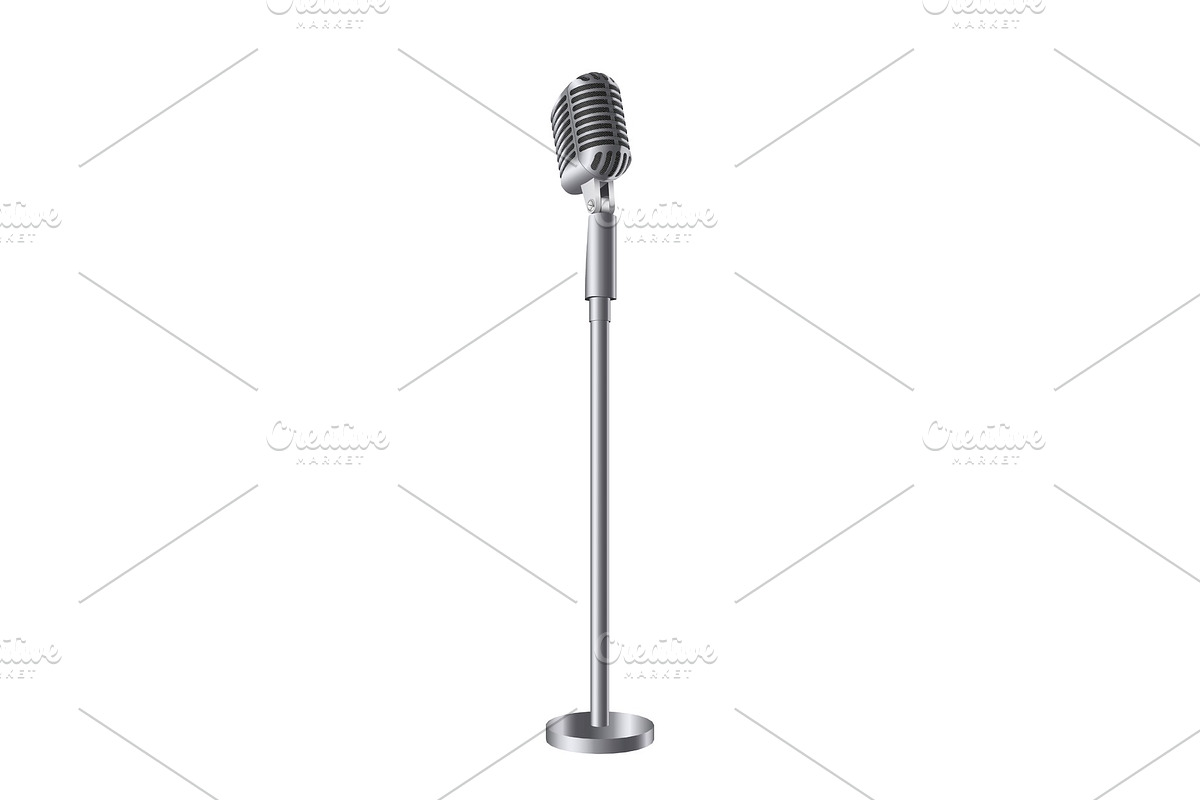 Retro vintage concert microphones., an Object Illustration by HAPPY VECTOR