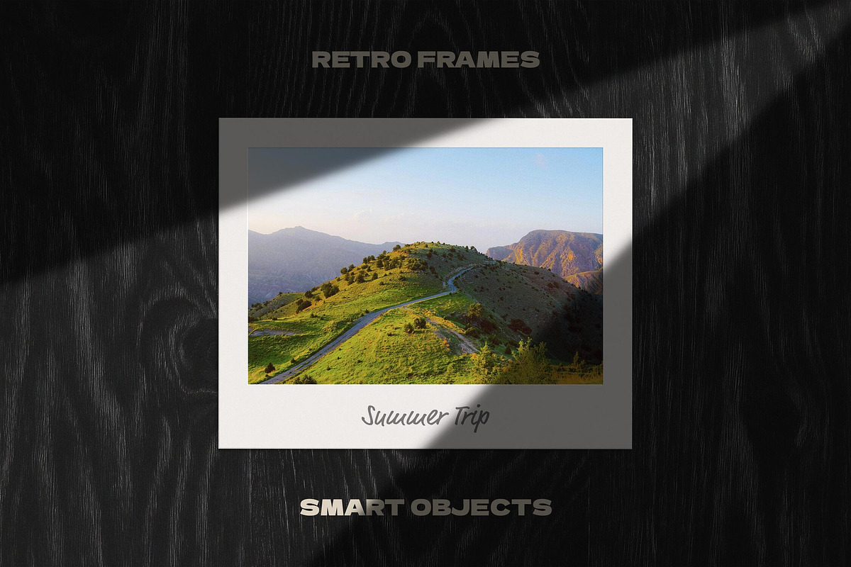 Vintage Frames on Wood Table Mockup, a Pens & Pencil Mockup by Design Squad (Photo 1 of 6)