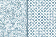 Set of 10 seamless pattern blue, a Pattern Graphic by NataLito (Thumbnail 3 of 6)