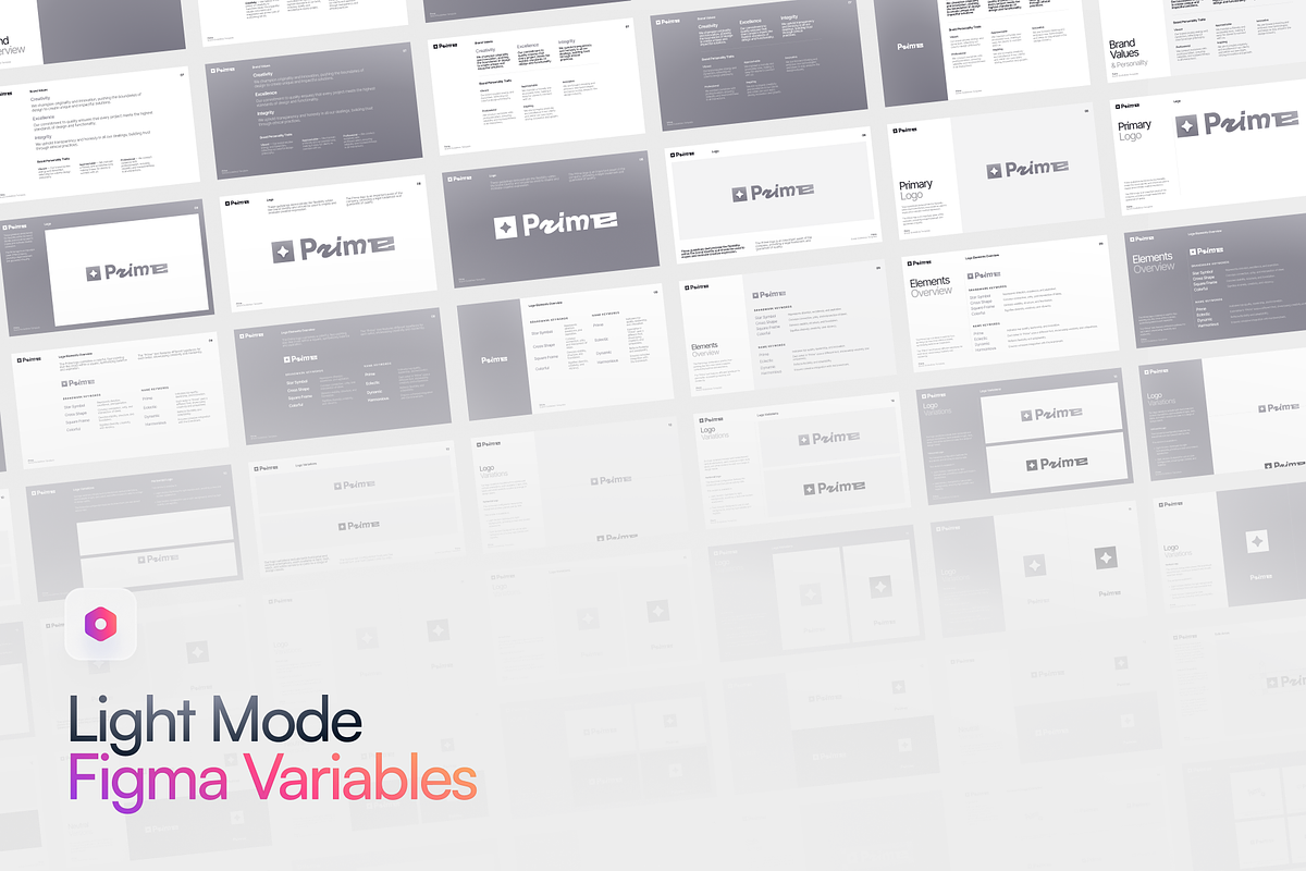 Prime Brand Guidelines • Figma, a Branding & Logo Template by Vasil Enev (Photo 3 of 7)